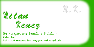 milan kenez business card